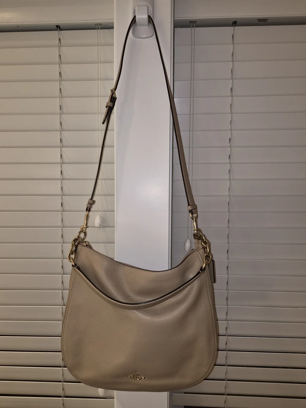 Coach Pebbled Leather Hobo Bag in Beechwood